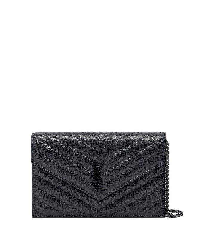 Photo: Saint Laurent Cassandre Envelope leather wallet on chain