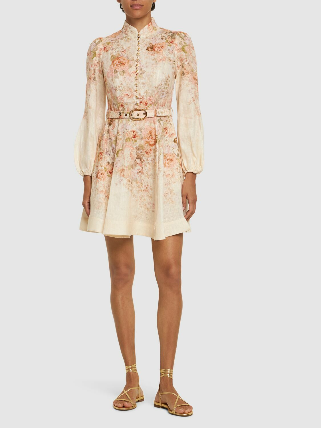 ZIMMERMANN Illustration Linen Mini Dress Zimmermann
