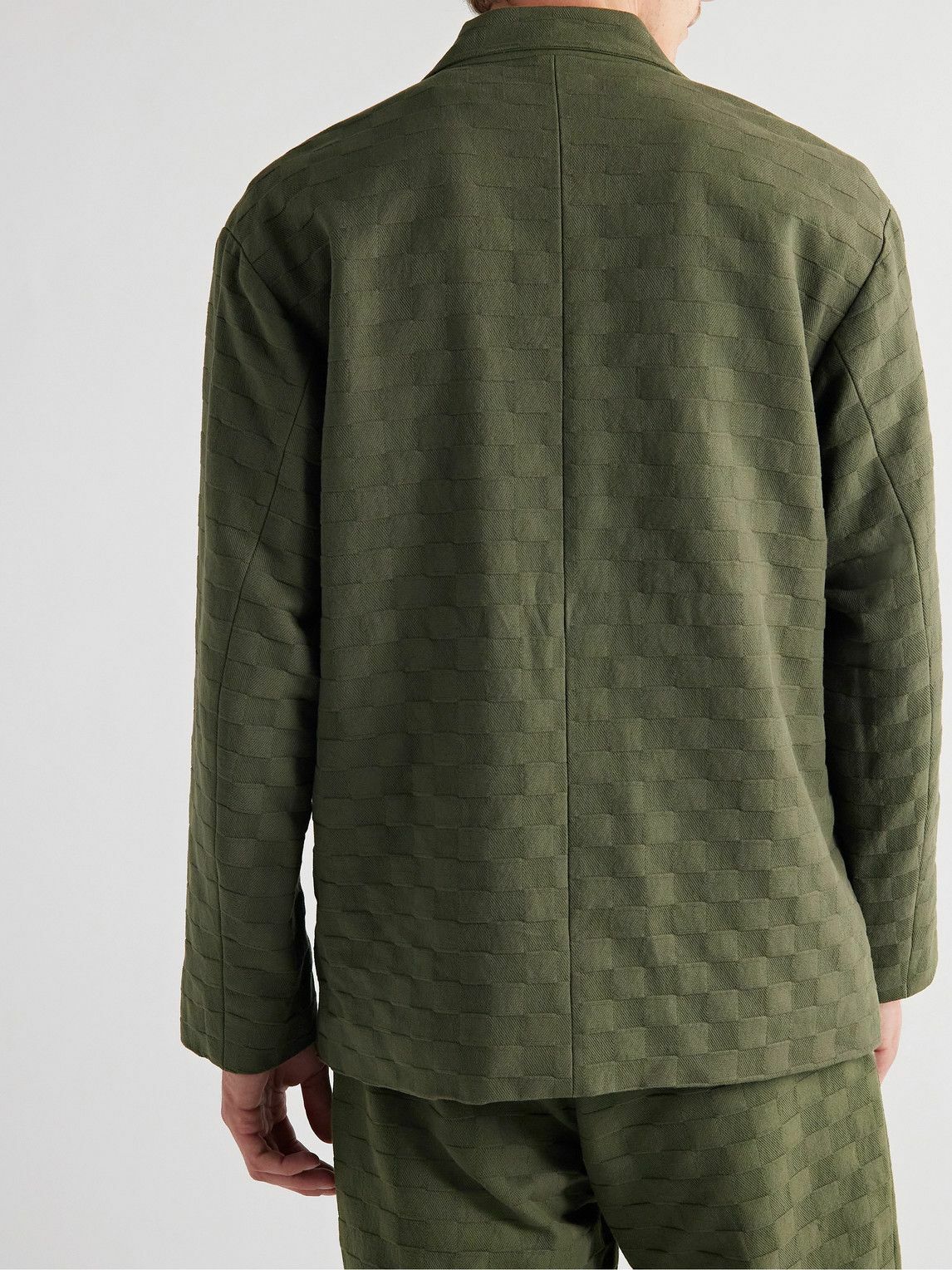 GENERAL ADMISSION - Checked Cotton-Twill Jacquard Suit Jacket - Green