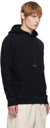 Sunspel Black Loopback Hoodie