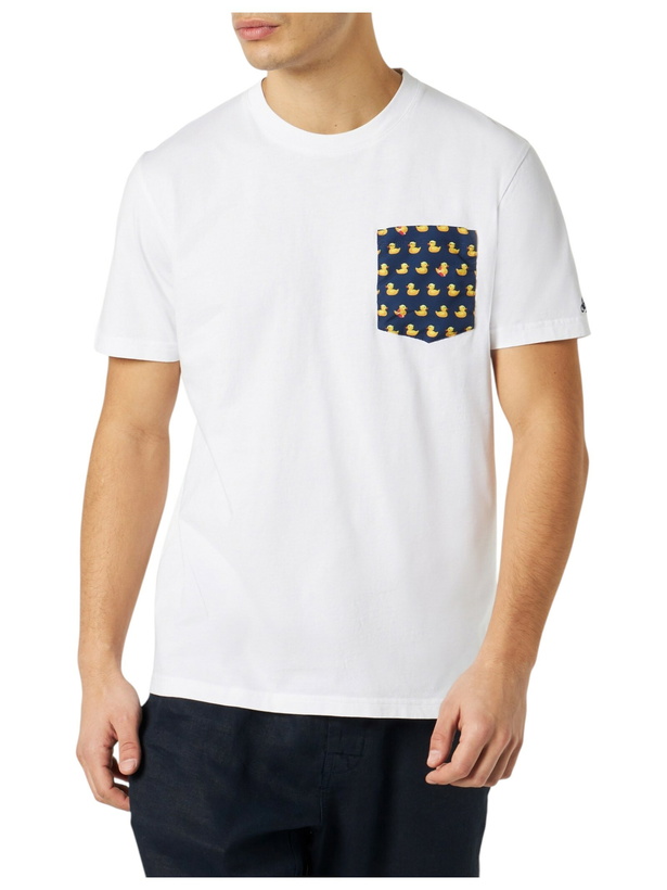 Photo: MC2 Saint Barth Man Cotton T-shirt With Ducky Print Pocket