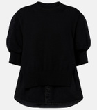 Sacai Layered cotton-blend sweater