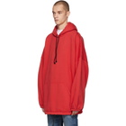 Balenciaga Red Oversized Hoodie