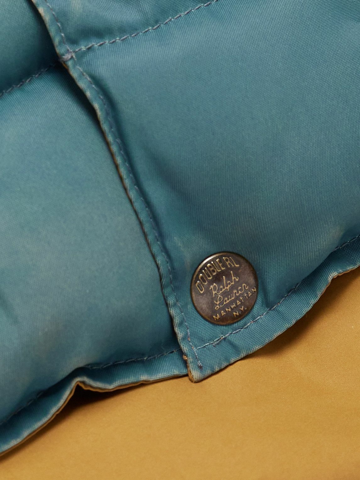 RRL - Stonely Leather-Trimmed Quilted Shell Gilet - Blue