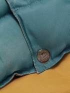RRL - Stonely Leather-Trimmed Quilted Shell Gilet - Blue