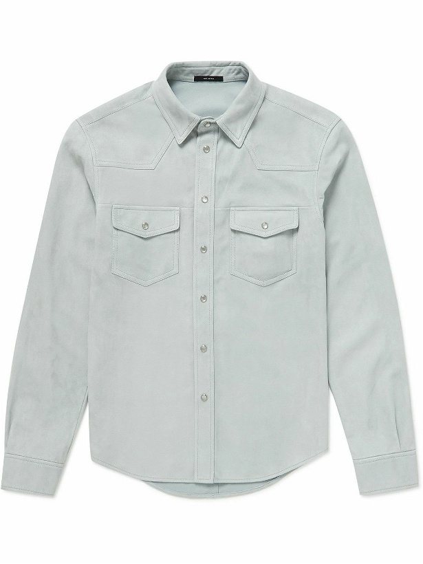 Photo: TOM FORD - Slim-Fit Suede Western Overshirt - Blue