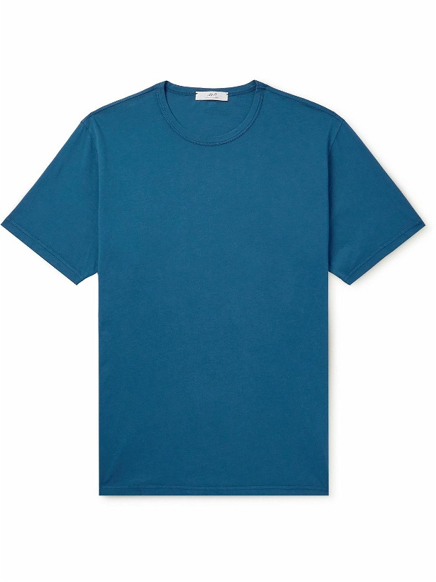Photo: Mr P. - Garment-Dyed Organic Cotton-Jersey T-Shirt - Blue