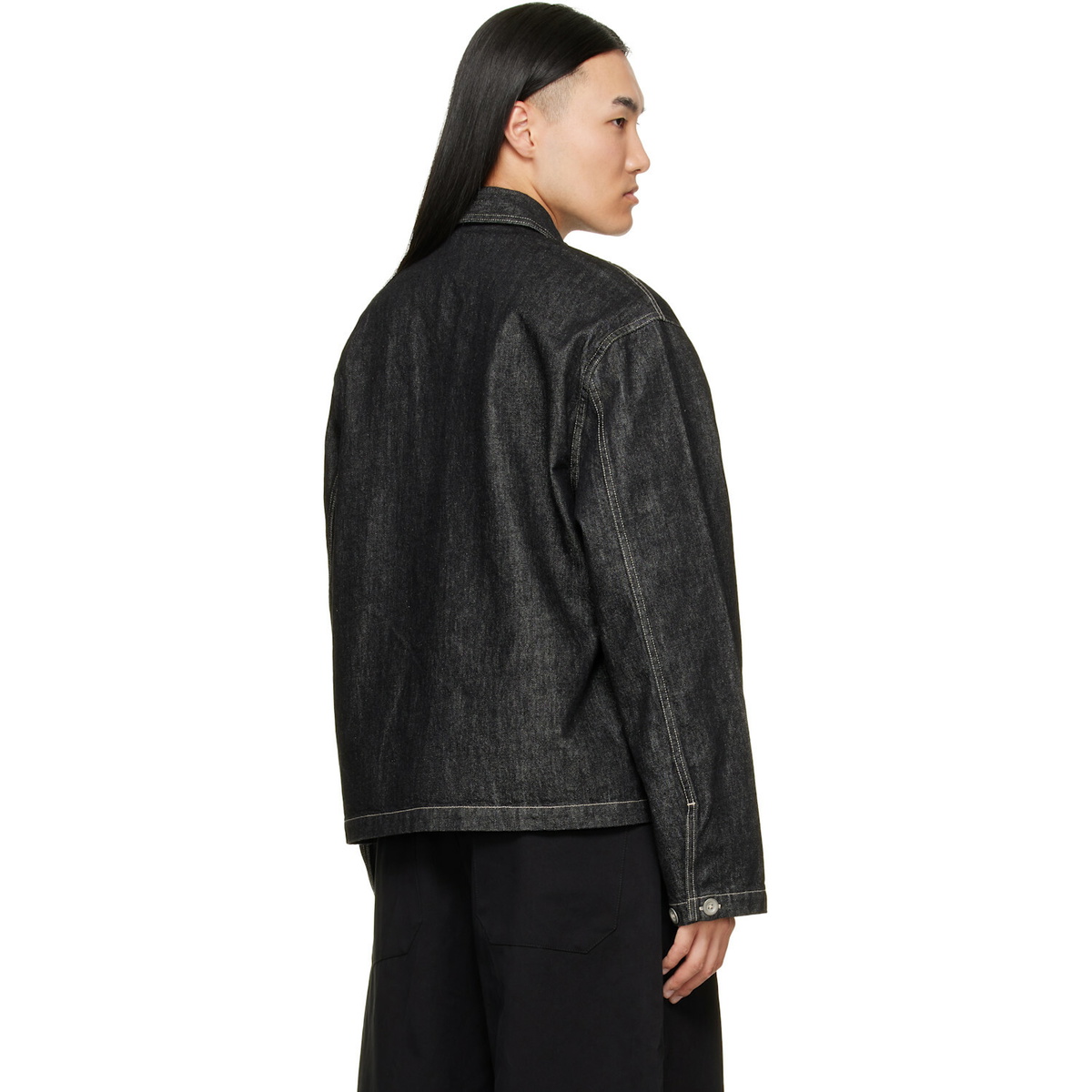 Studio Nicholson Black York Denim Polo Shirt