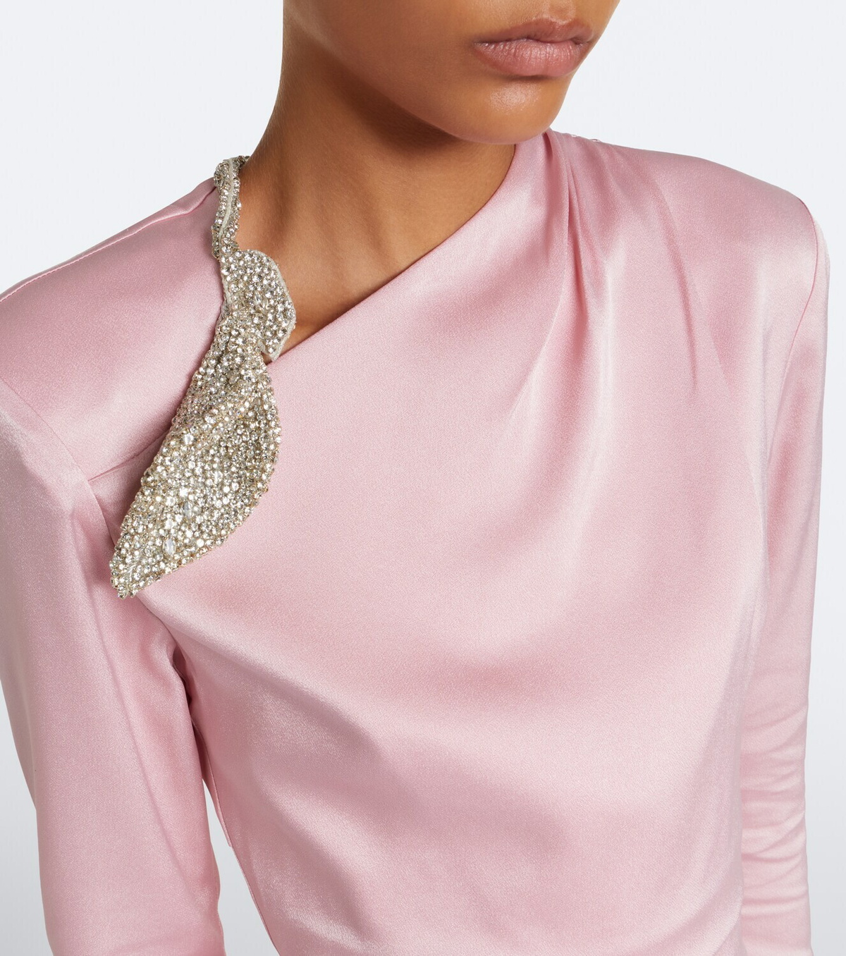 Rachel Gilbert Oryx embellished crêpe satin cocktail dress