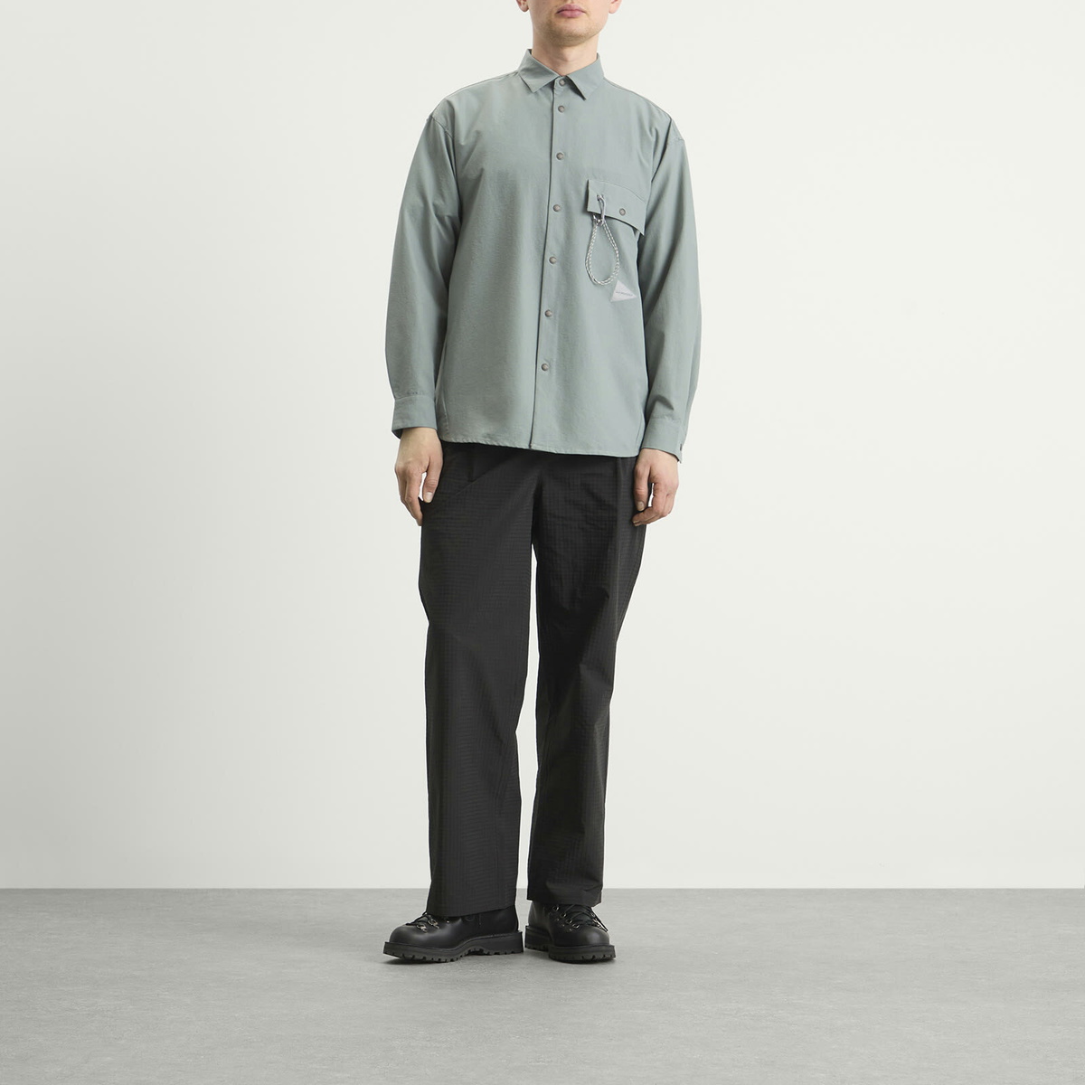 and wander Men's Dry Breathable Shirt in Blue Grey