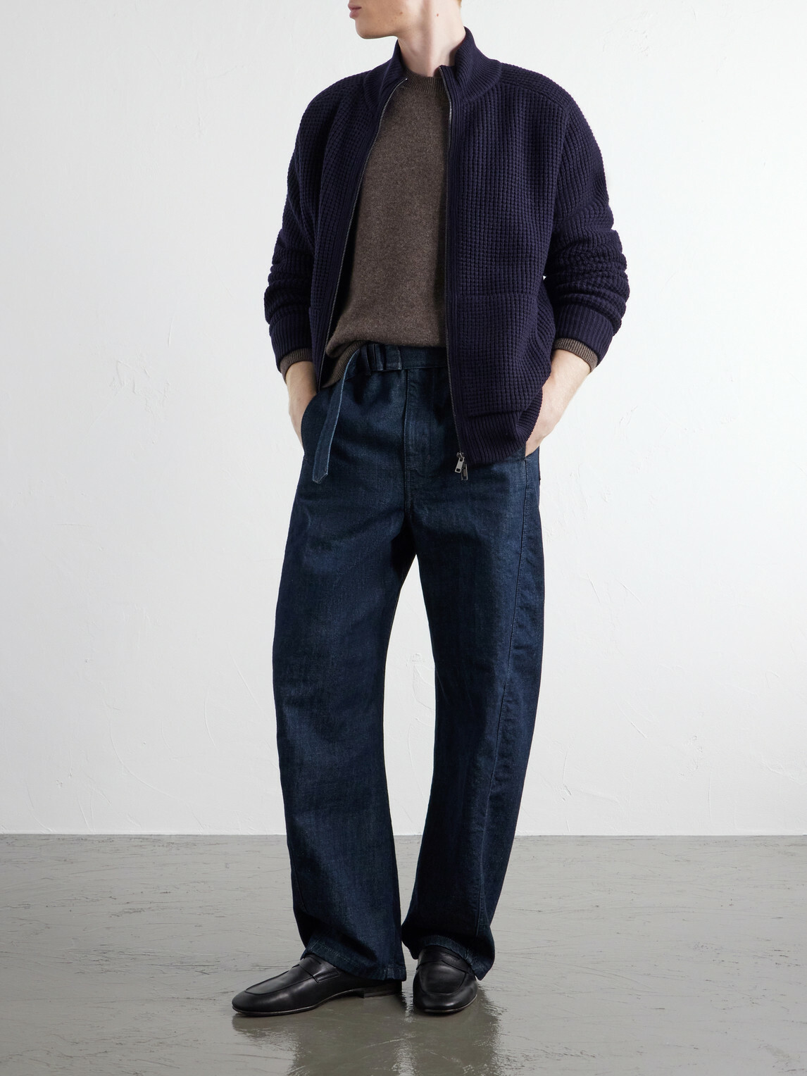 Altea - Padded Virgin Wool Bomber Jacket - Blue