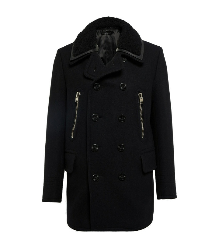 Photo: Tom Ford - Faux shearling-trimmed peacoat