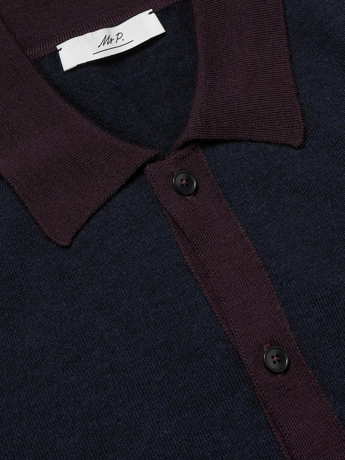 Mr P. - Two-Tone Merino Wool Shirt - Blue