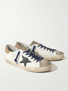 Golden Goose - Superstar Distressed Leather and Suede Sneakers - White