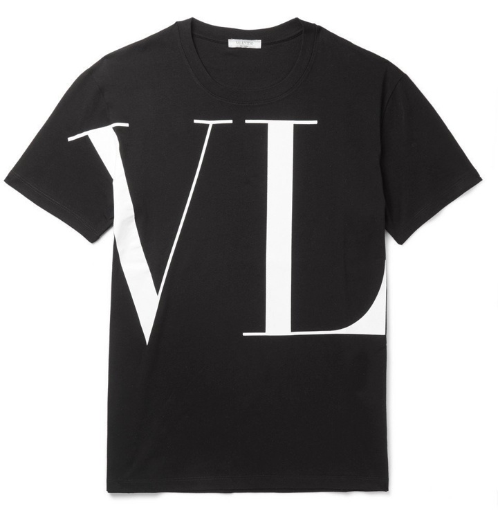 Photo: Valentino - Logo-Print Cotton-Jersey T-Shirt - Men - Black