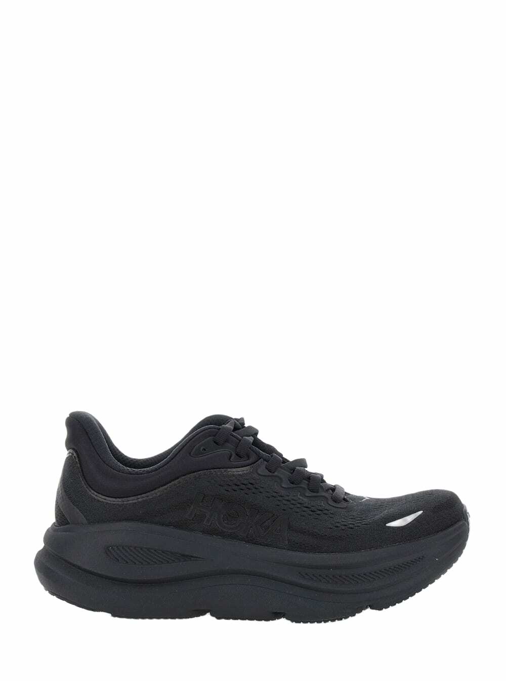 Hoka bondi 9 Black Low Top Sneakers With Maxi Logo Lettering On The Side In Tech Fabric Unisex