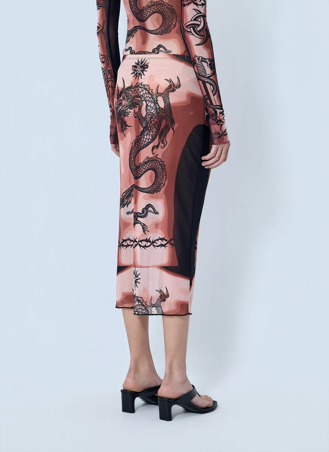 Jean Paul Gaultier Re-Edition Safe Sex Tattoo Long Skirt