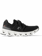 ON - Cloudswift 3 Rubber-Trimmed Stretch-Knit Running Sneakers - Black