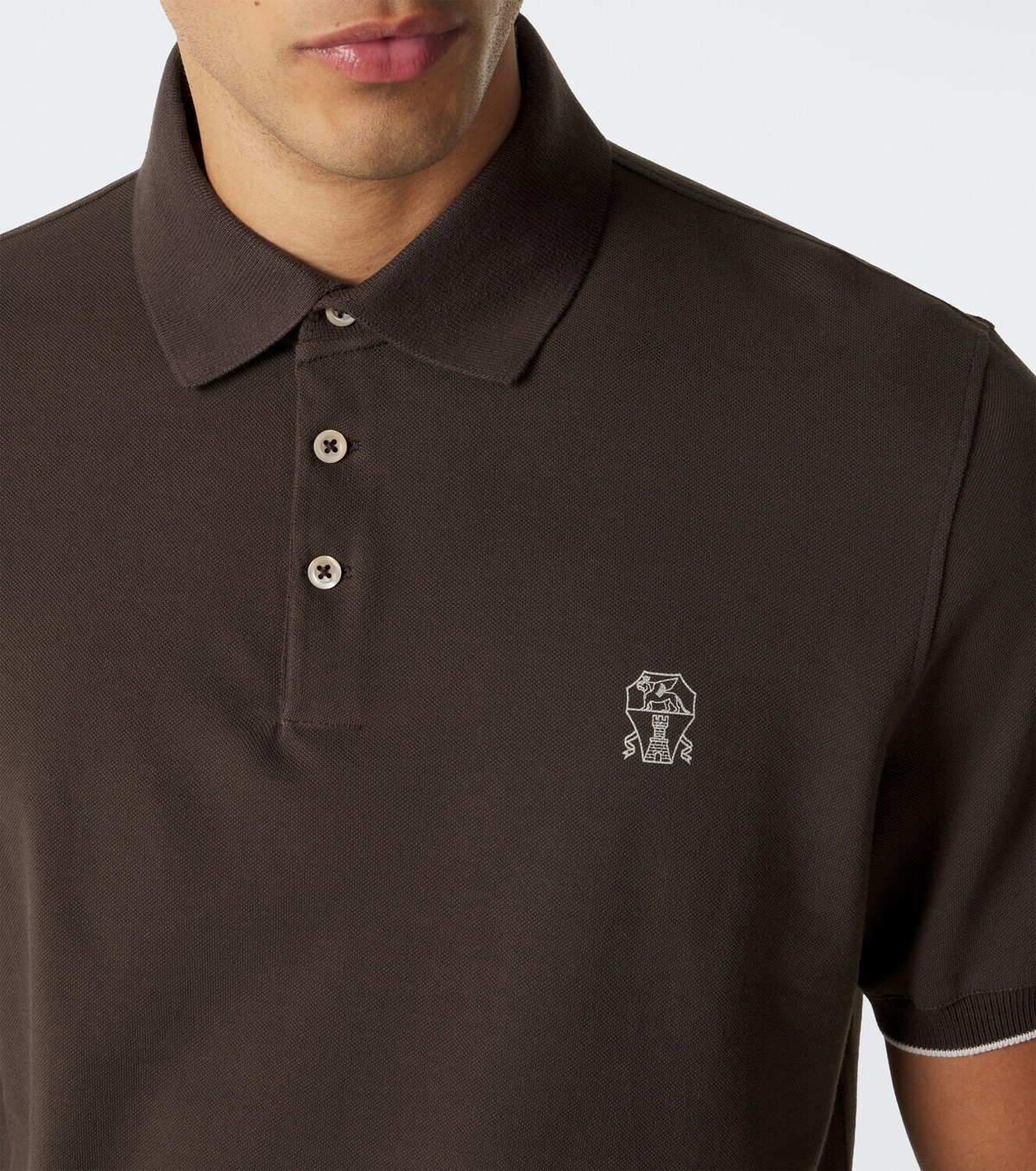 Brunello Cucinelli Logo cotton piqué polo shirt
