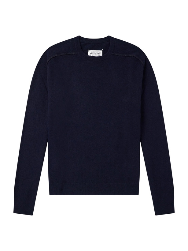 Photo: Maison Margiela - Knitted Wool Sweater - Blue