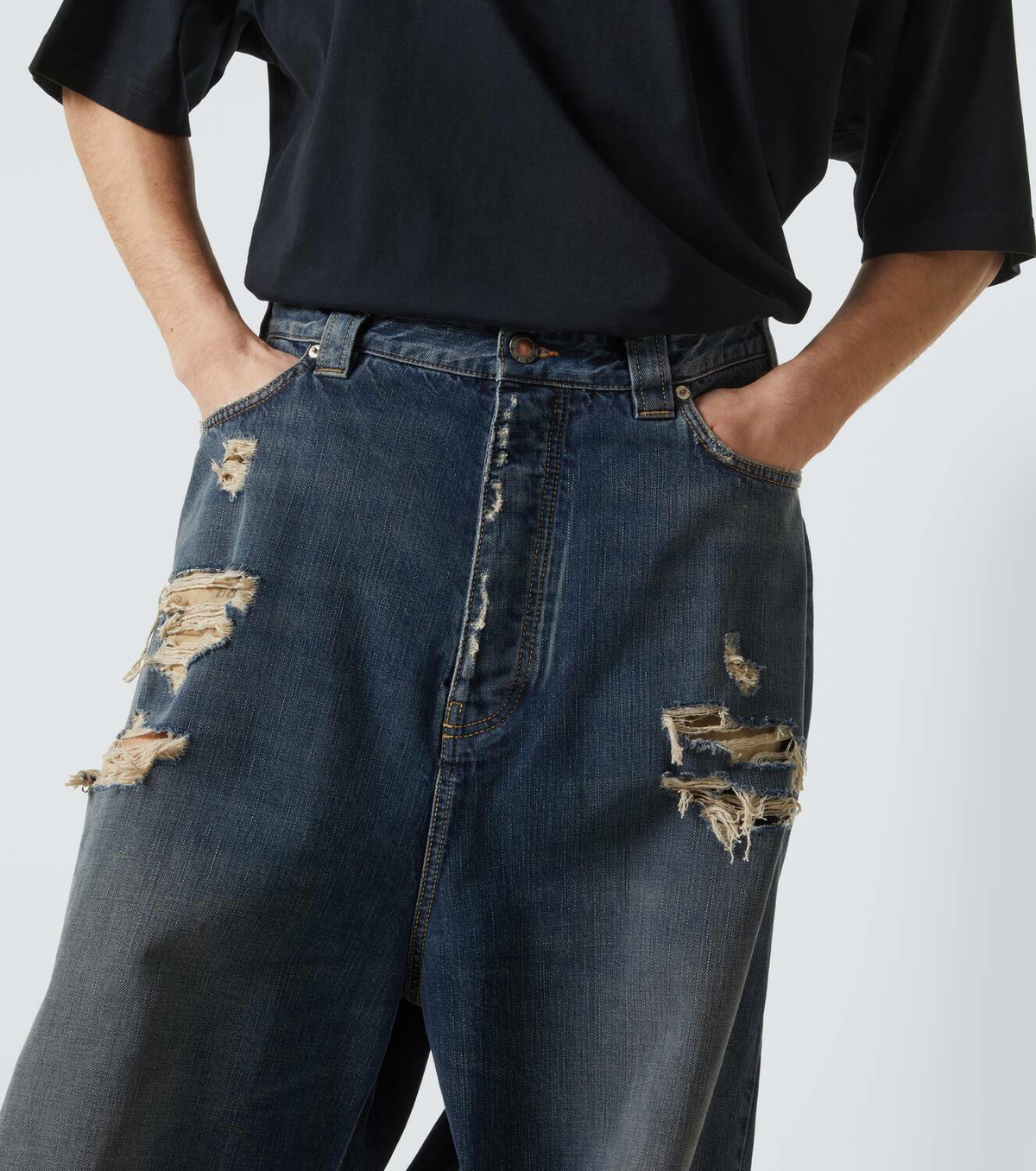Balenciaga Distressed mid-rise wide-leg jeans Balenciaga