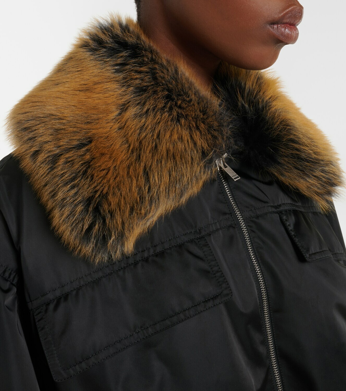 Saint Laurent Shearling-trimmed blouson jacket