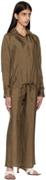 Missing You Already Khaki Crinkled Lounge Pants