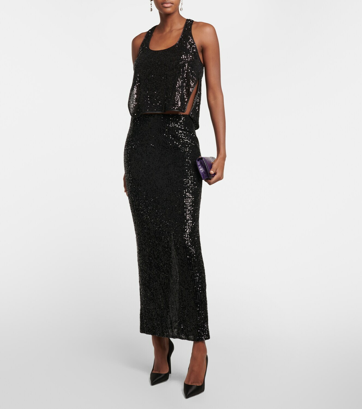 【Tom Ford】 Tクリスタル-embellishedサテンパンプス Tom Ford - T crystal-embellished satin pumps TOM FORD