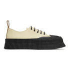 Jil Sander Beige Vulcanized Rubber Sole Sneakers