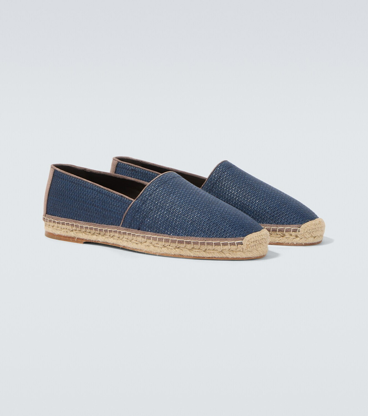 Brunello Cucinelli Suede-trimmed canvas espadrilles