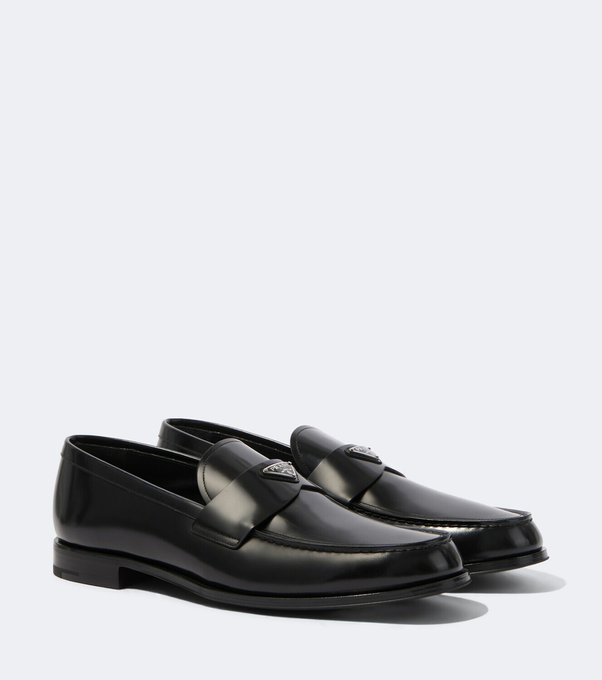 Prada Logo leather loafers