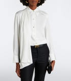 Vince Draped silk-blend satin blouse