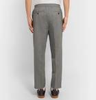 AMI - Slim-Fit Tapered Virgin Wool-Twill Drawstring Trousers - Men - Gray