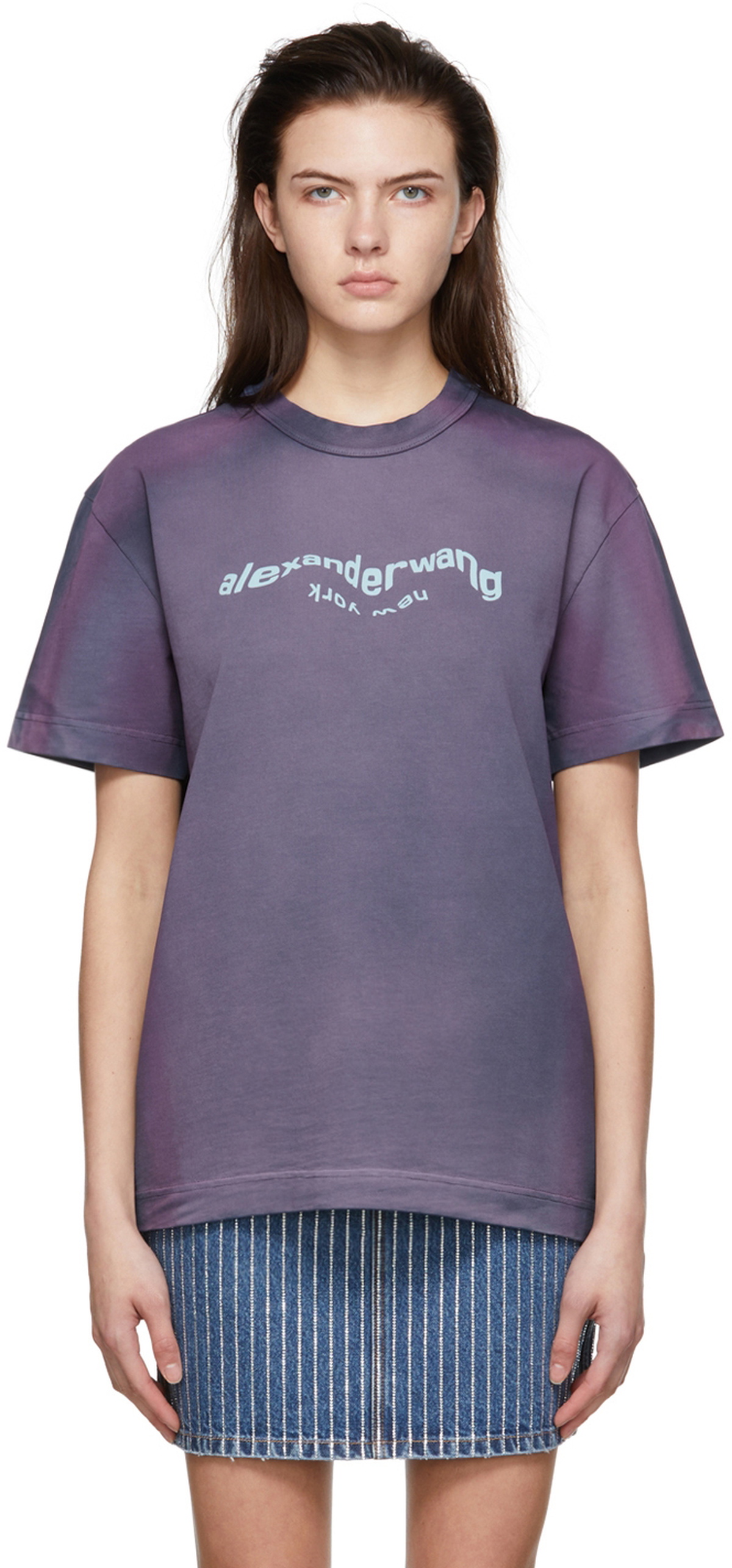 Alexander Wang Purple Cotton T-Shirt Alexander Wang