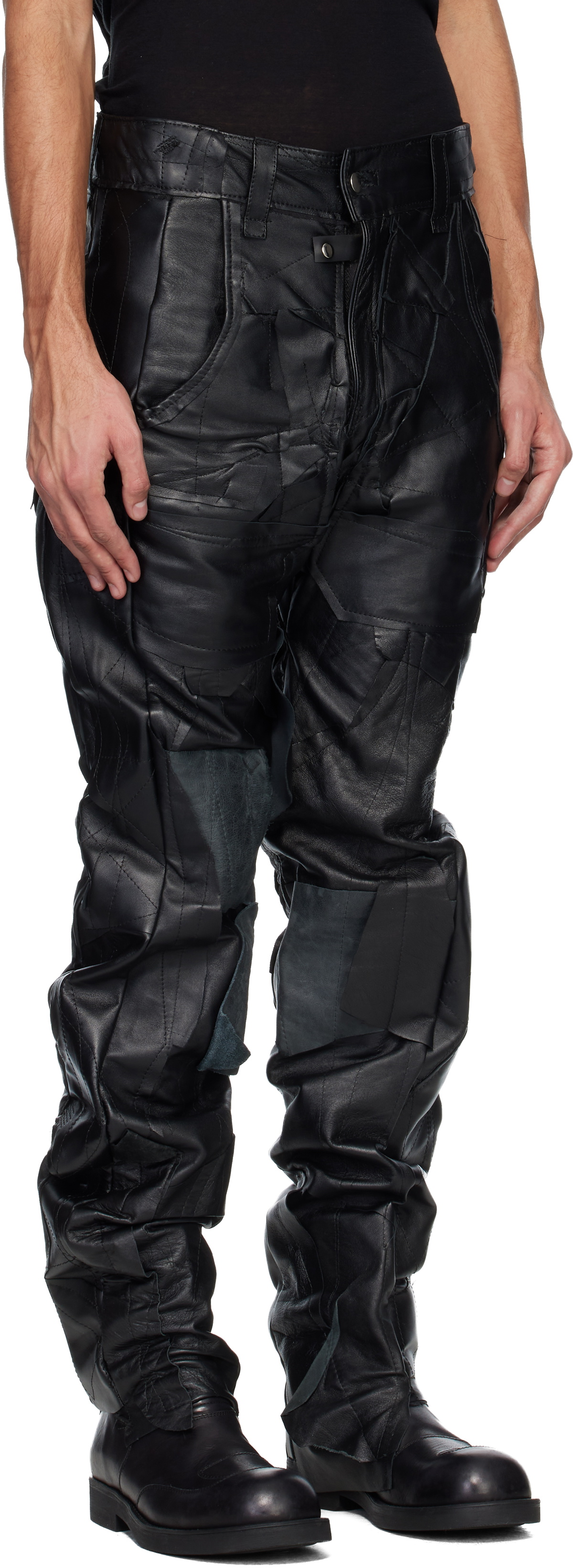 Swampgod Black Sandro Stomper Leather Pants