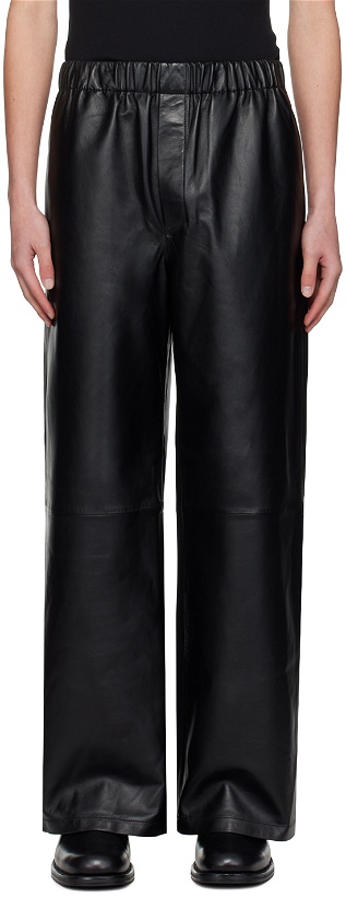 Photo: Ludovic de Saint Sernin Black Elasticized Leather Pants