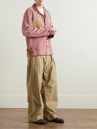 BODE - Camp-Collar Colour-Block Suede Overshirt - Pink