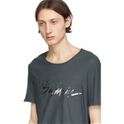 Balmain Grey and Beige Tie-Dye Signature Logo T-Shirt