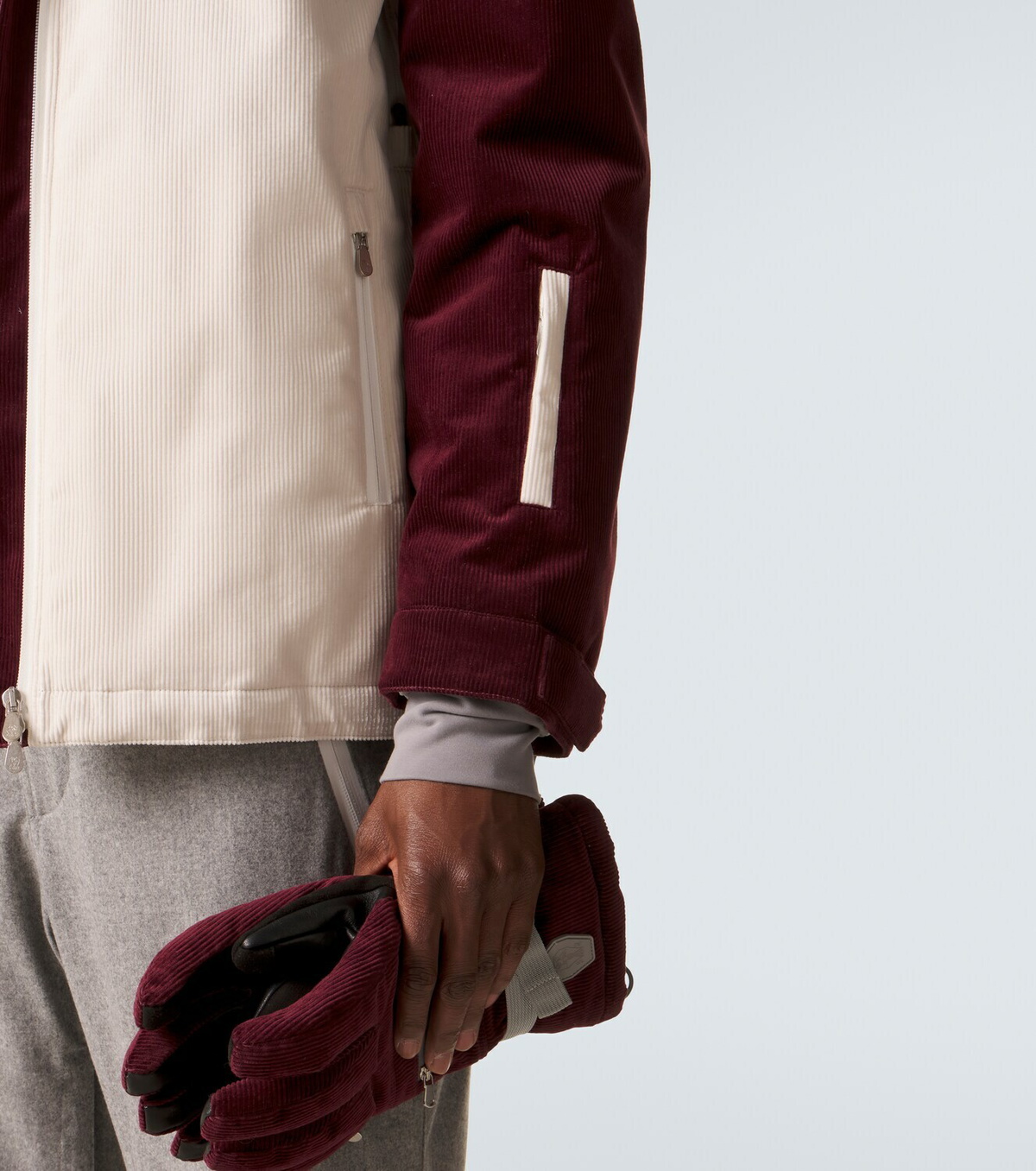 Brunello Cucinelli Hooded cotton corduroy ski jacket