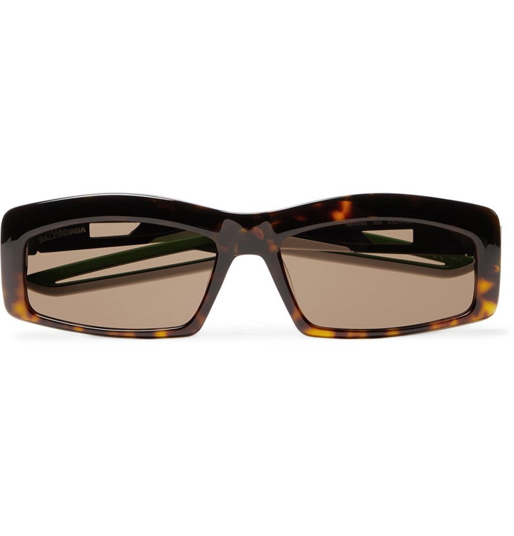 Photo: Balenciaga - Rectangle-Frame Tortoiseshell Acetate Sunglasses - Tortoiseshell