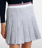 Thom Browne Pleated cotton-blend tweed miniskirt