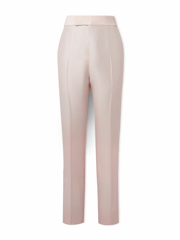 Photo: TOM FORD - Atticus Slim-Fit Tapered Wool and Silk-Blend Twill Suit Trousers - Pink