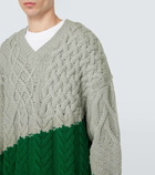 Loewe Colorblocked cable-knit wool sweater