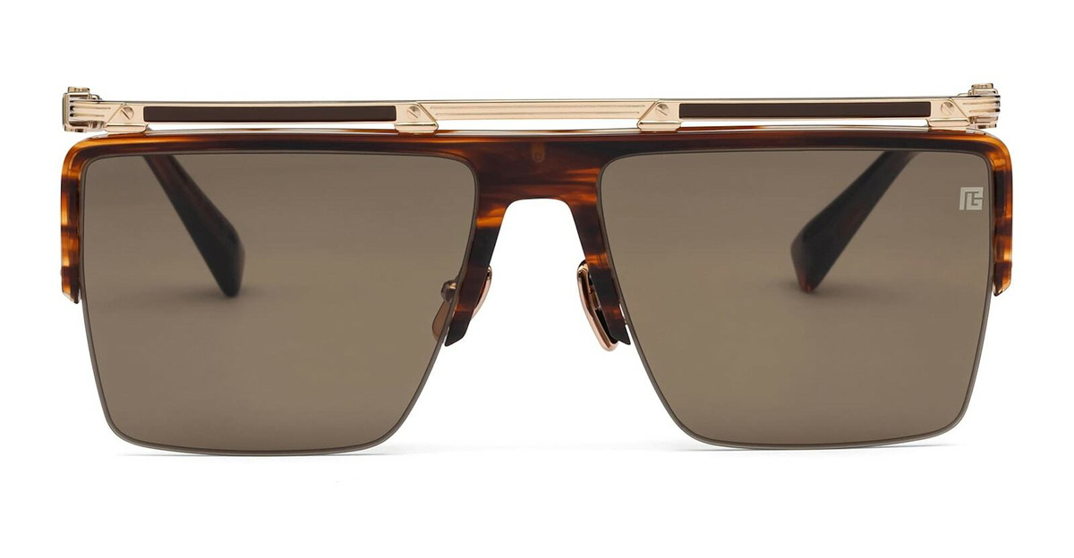 Balmain Triomphe - Brown Swirl / 12k Gold Sunglasses Balmain
