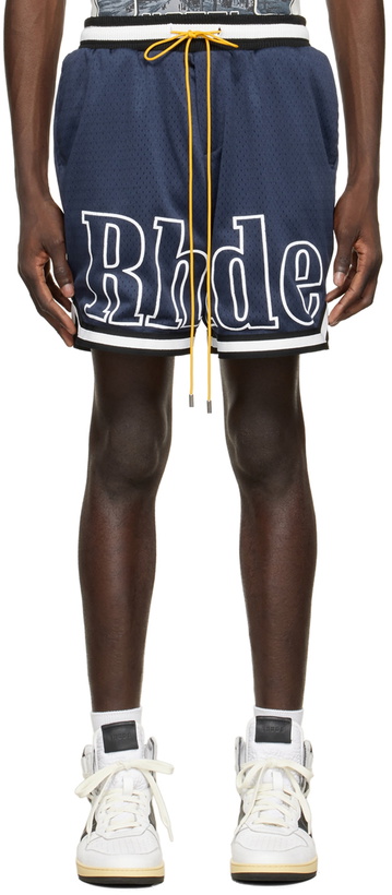 Photo: Rhude Navy Polyester Shorts