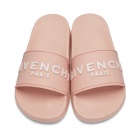 Givenchy Pink Logo Pool Slides