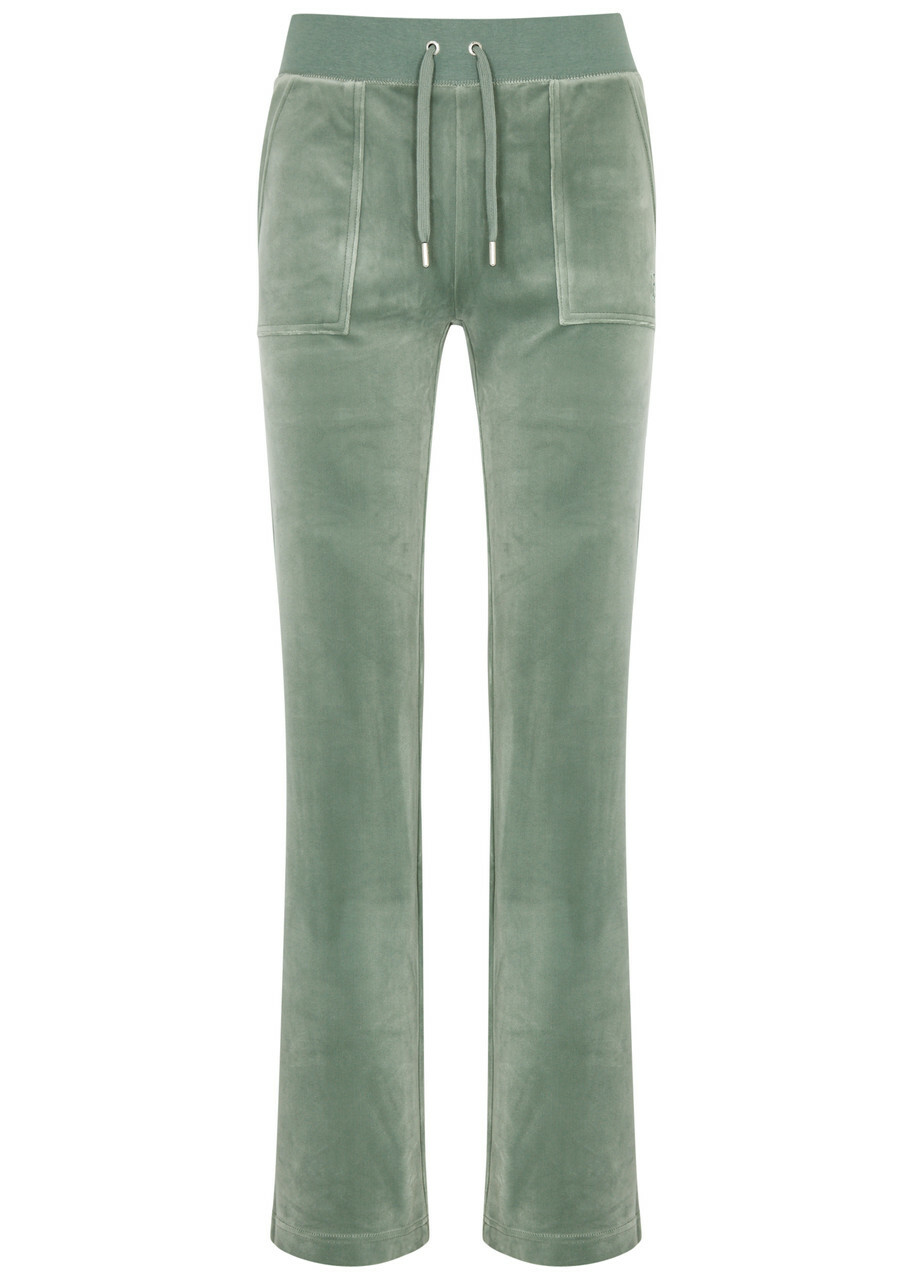 Juicy Couture Del Ray Logo Velour Sweatpants Green