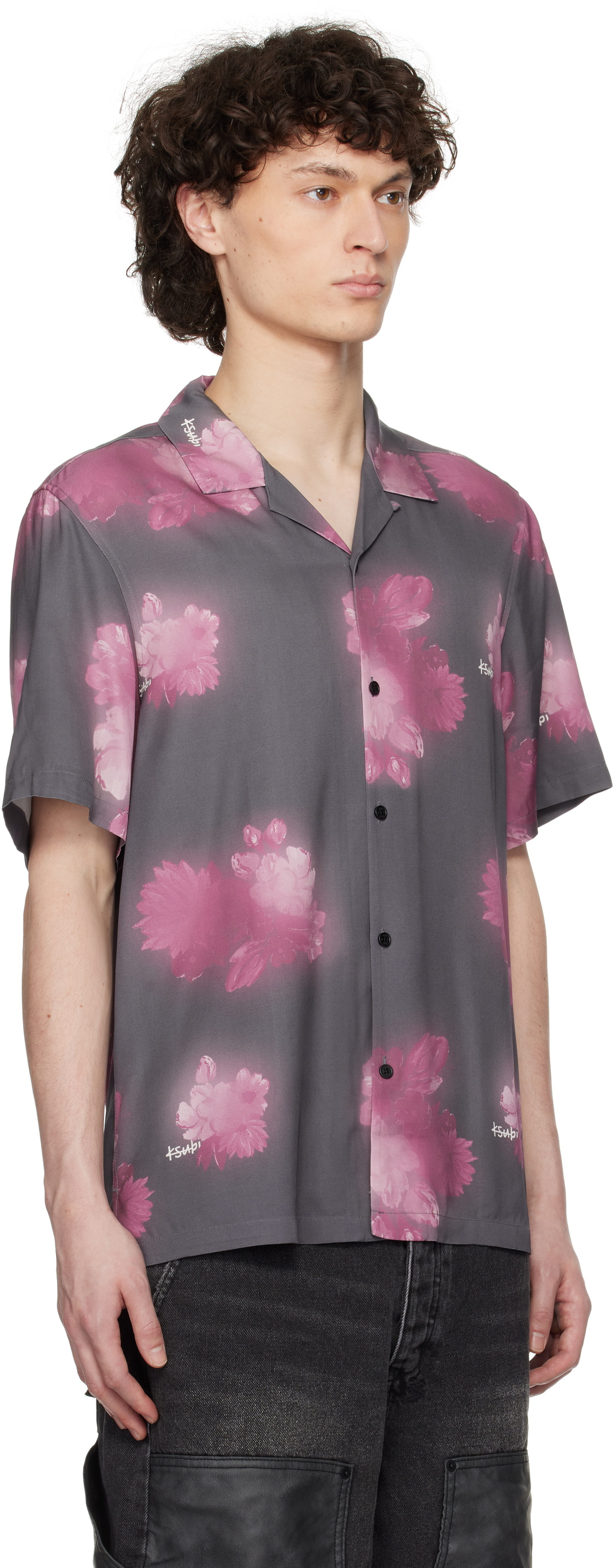 Ksubi Gray & Pink Cursed Resort S/S Shirt