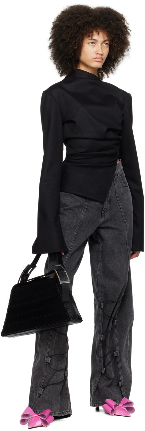 Jade Cropper Gray Drawstring Jeans