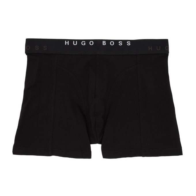 Photo: Boss Two-Pack Blue and Black Print Boxer Briefs